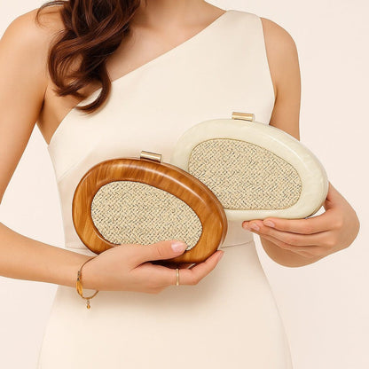 Acrylic Shell Clutch with Woven Inset(MAC372) - A-1 Thread Vault