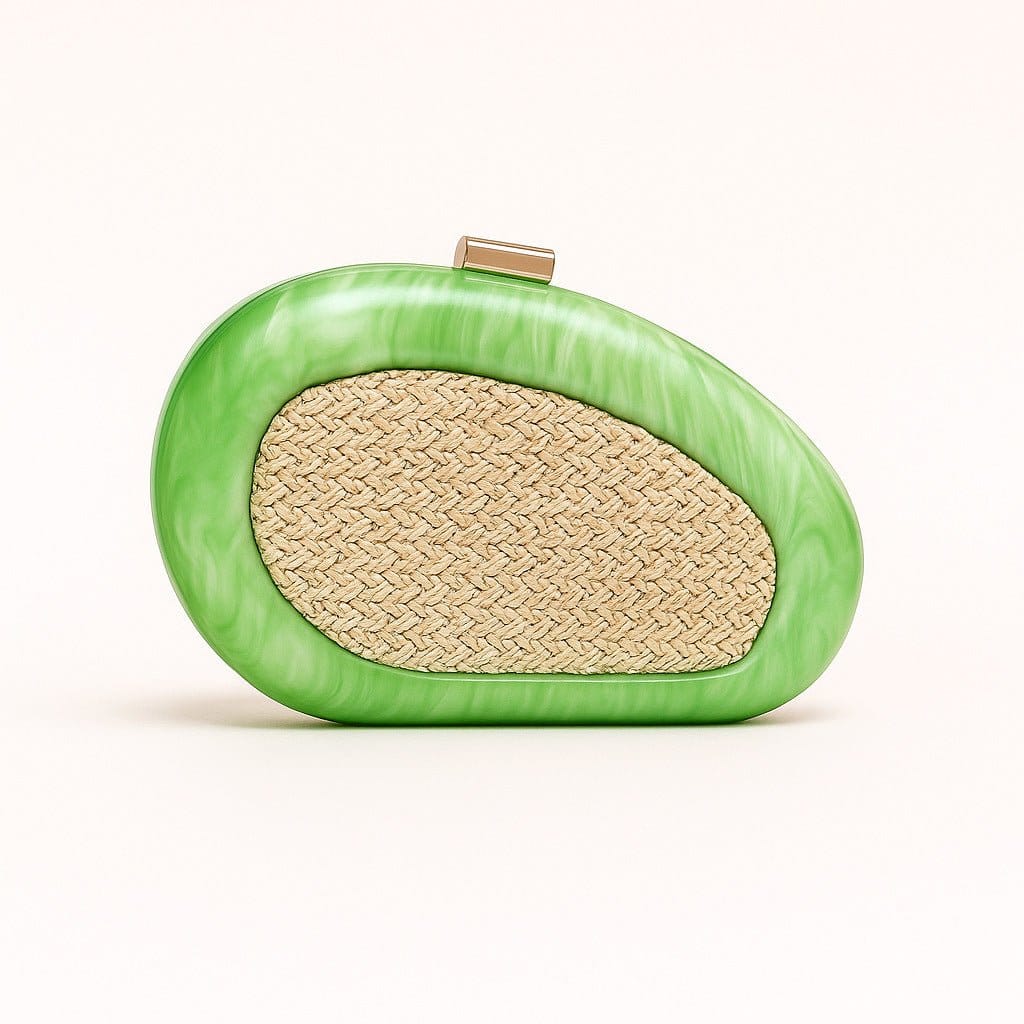 Acrylic Shell Clutch with Woven Inset(MAC372) - A-1 Thread Vault