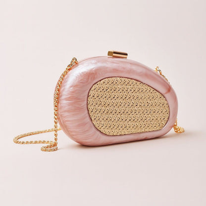 Acrylic Shell Clutch with Woven Inset(MAC372) - A-1 Thread Vault