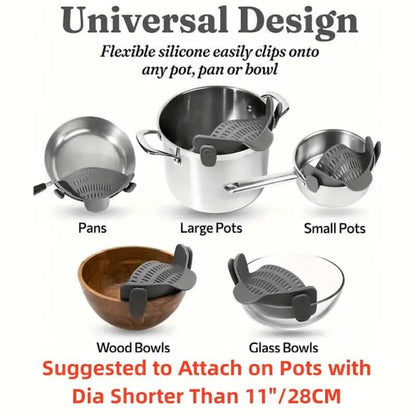Adjustable Clip-On Strainer for Pots and Pans - A-1 Thread Vault