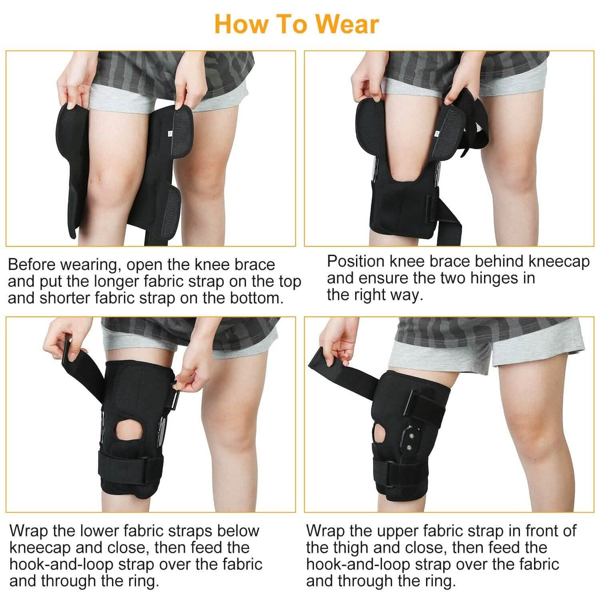 Adjustable Open Patella Compression Knee Brace - A-1 Thread Vault
