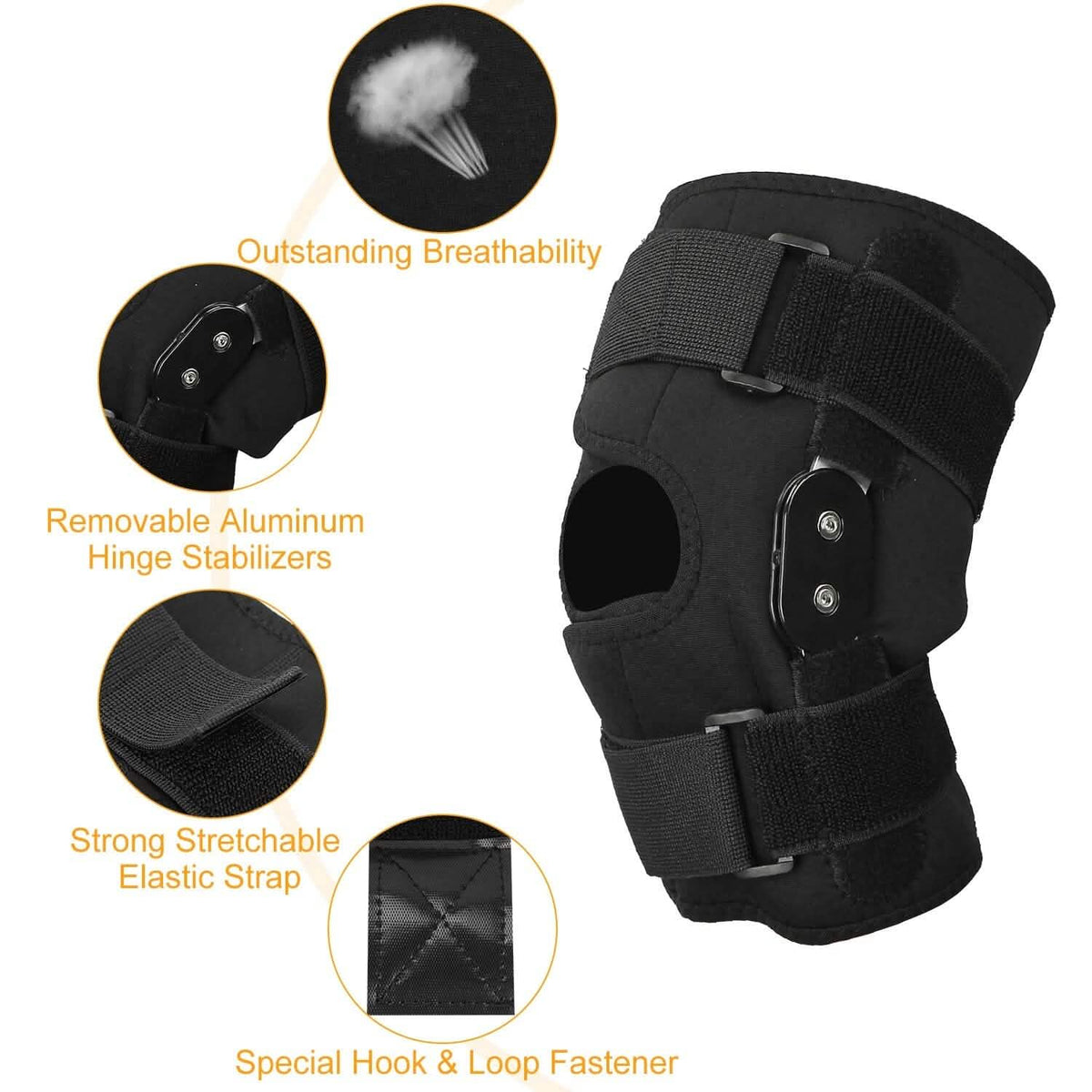 Adjustable Open Patella Compression Knee Brace - A-1 Thread Vault