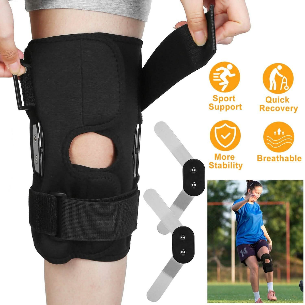 Adjustable Open Patella Compression Knee Brace - A-1 Thread Vault
