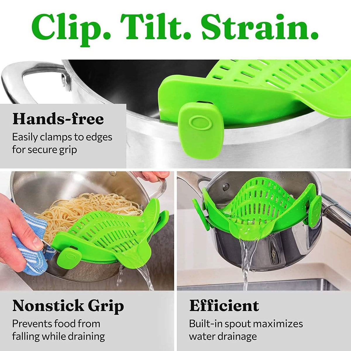 Adjustable Silicone Pot Strainer and Pasta Strainer - A-1 Thread Vault