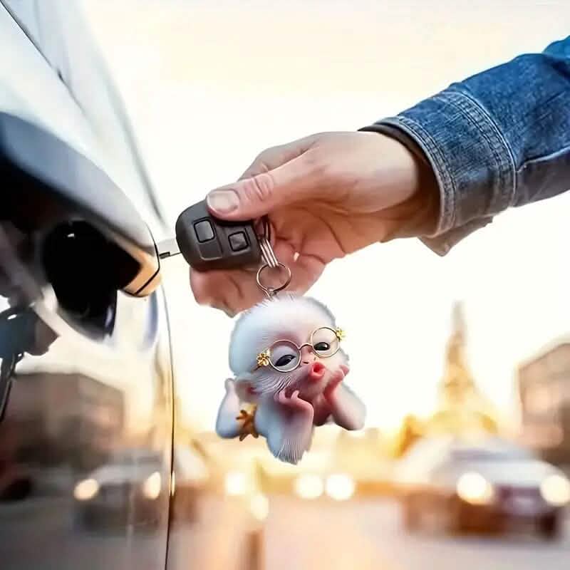 Adorable Monkey Acrylic Car Charm and Christmas Tree Ornament - A-1 Thread Vault