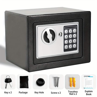 Fireproof Digital Home Safe with Keypad, Sensor Light & Money Bag-Silver - A-1 Thread Vault