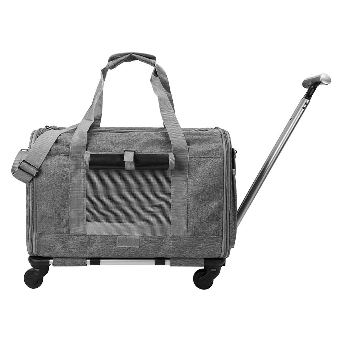 Airline Approved Rolling Pet Carrier with Telescopic Handle Shoulder Strap - A-1 Thread Vault