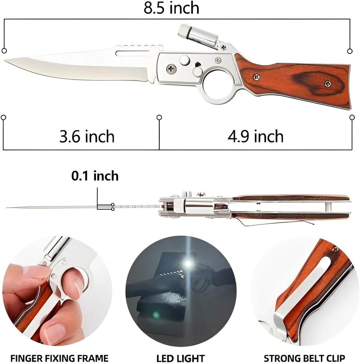 AK47 Pocket Folding Knife, Tactical Knife for Camping Hunting Survival Indoor and Outdoor Activities - A-1 Thread Vault