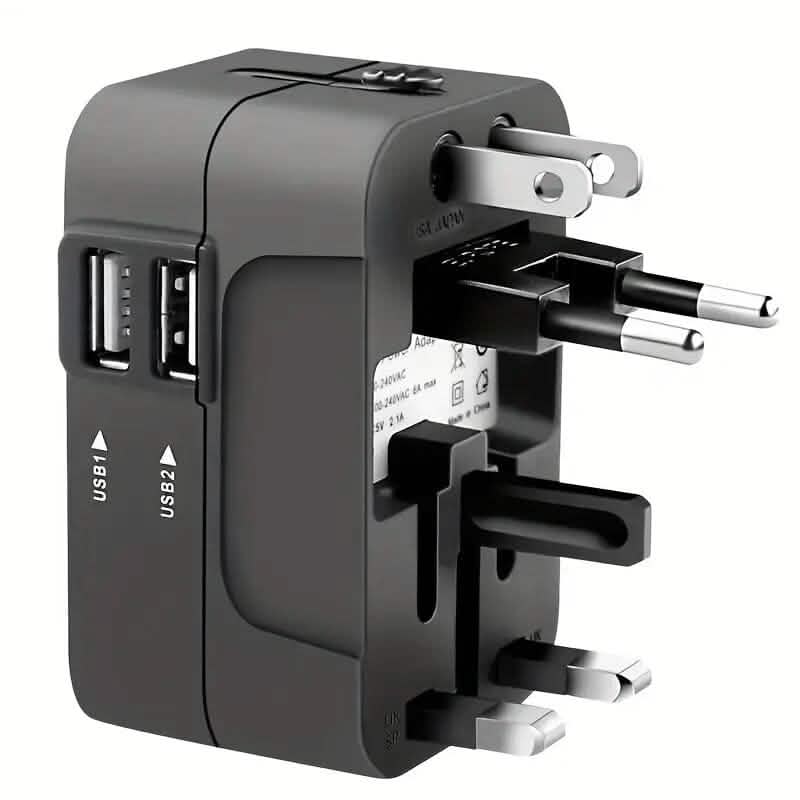 All-in-One Universal Travel Charger with Dual USB Charging Ports - A-1 Thread Vault