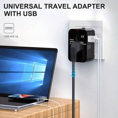 All-in-One Universal Travel Charger with Dual USB Charging Ports - A-1 Thread Vault