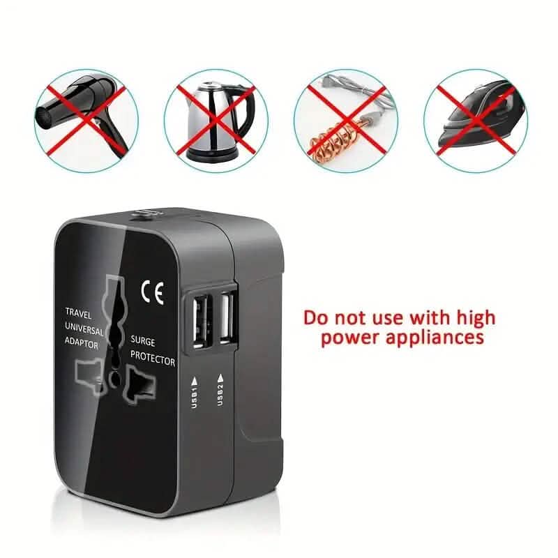 All-in-One Universal Travel Charger with Dual USB Charging Ports - A-1 Thread Vault
