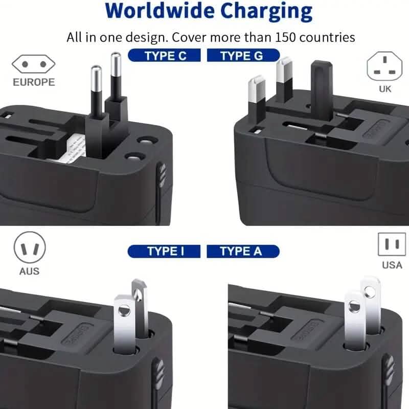 All-in-One Universal Travel Charger with Dual USB Charging Ports - A-1 Thread Vault