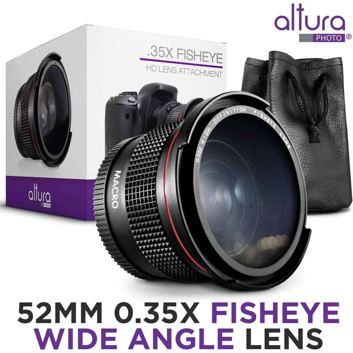 Altura Photo 52MM 0.35x HD Fisheye Nikon Wide Angle Lens (w/Macro Portion) (Refurbished) - A-1 Thread Vault