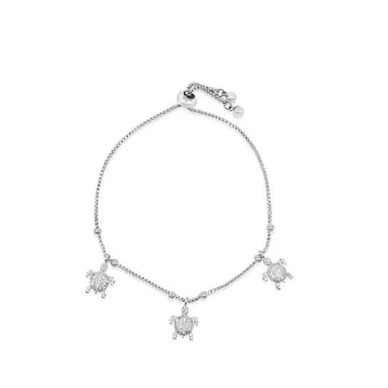 Amazing Luxurious Classic White Micro Pava Turtle Charm Bracelet - A-1 Thread Vault