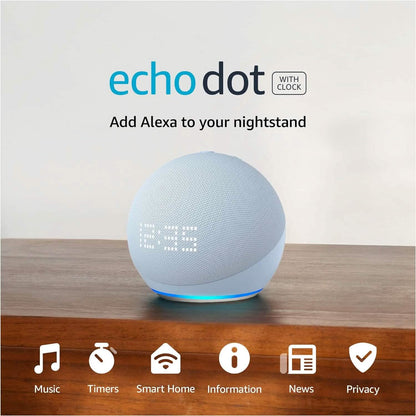 Amazon Echo Dot (5th Gen) with Clock (Refurbished) - A-1 Thread Vault