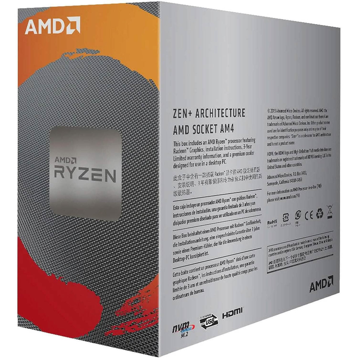 AMD Ryzen 3 3200G 4-Core Unlocked Desktop Processor with Radeon Graphics (Refurbished) - A-1 Thread Vault