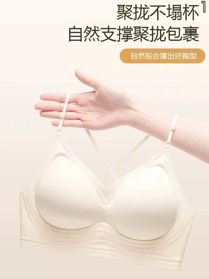 American Style Backless Bra Or Women Multiway Halter Bralette Push Up Small Chest Gather Sexy Cross U Back No Underwire Seamless - A-1 Thread Vault