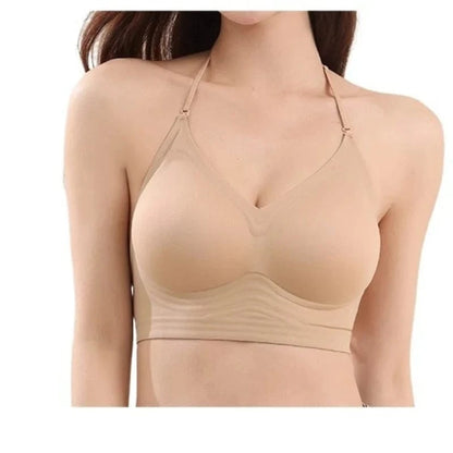 American Style Backless Bra Or Women Multiway Halter Bralette Push Up Small Chest Gather Sexy Cross U Back No Underwire Seamless - A-1 Thread Vault