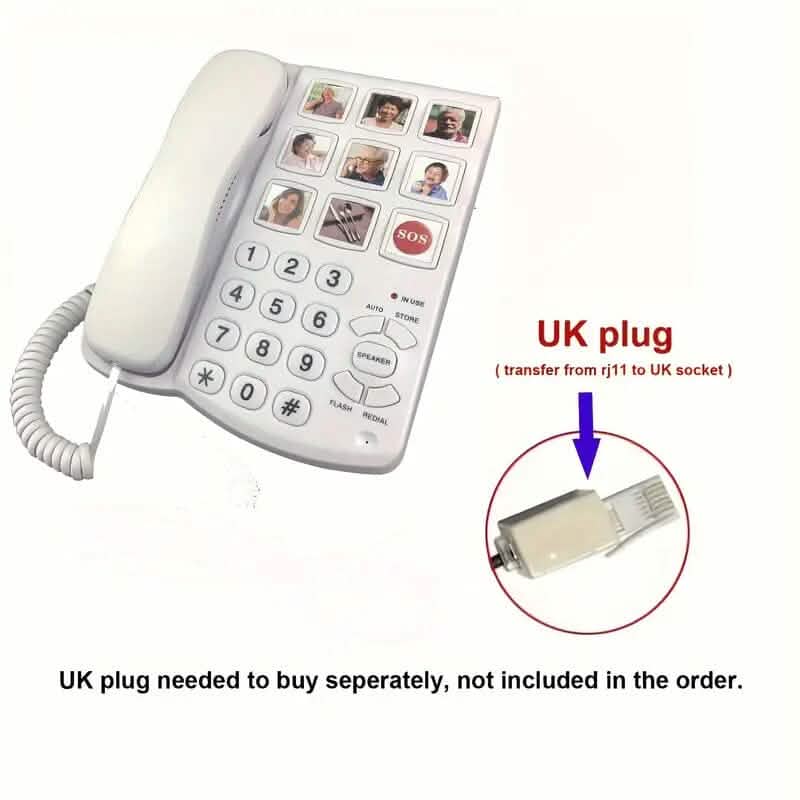 Amplified One Button Touch Big Button Corded Telephone with Speaker - A-1 Thread Vault