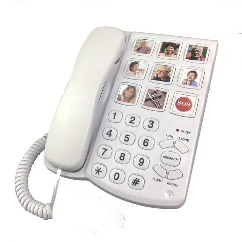 Amplified One Button Touch Big Button Corded Telephone with Speaker - A-1 Thread Vault
