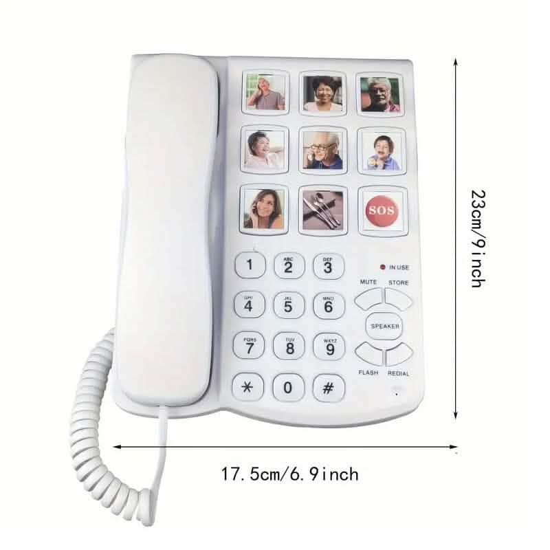 Amplified One Button Touch Big Button Corded Telephone with Speaker - A-1 Thread Vault