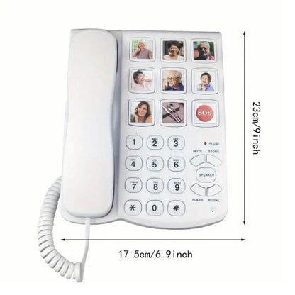 Amplified One Button Touch Big Button Corded Telephone with Speaker - A-1 Thread Vault