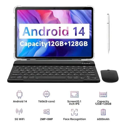 Android 14 Tablet 10.1" 12GB RAM 128GB ROM with Keyword and Mouse - A-1 Thread Vault