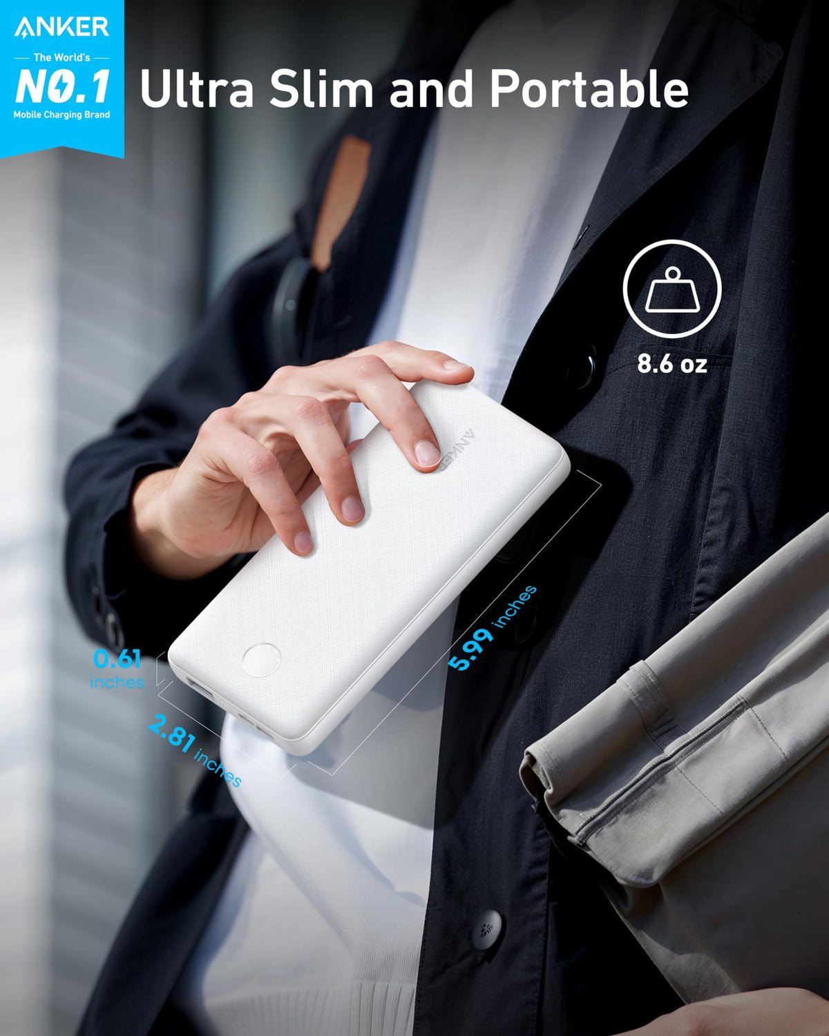 Anker <b>313</b> Power Bank (PowerCore 10K) - A-1 Thread Vault