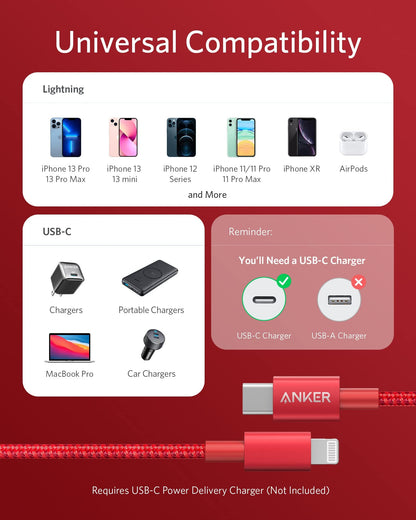 Anker <b>331</b> USB-C to Lightning Cable - A-1 Thread Vault