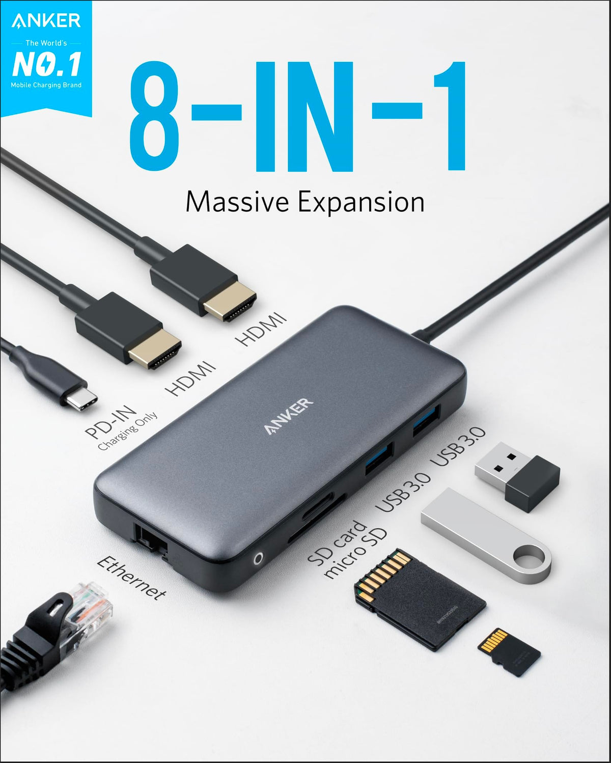 Anker <b>553</b> USB-C Hub (8-in-1) - A-1 Thread Vault