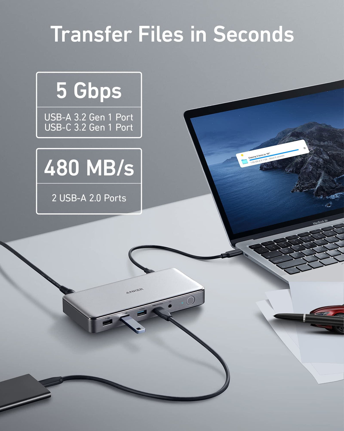 Anker <b>563</b> USB-C Docking Station (10-in-1) - A-1 Thread Vault