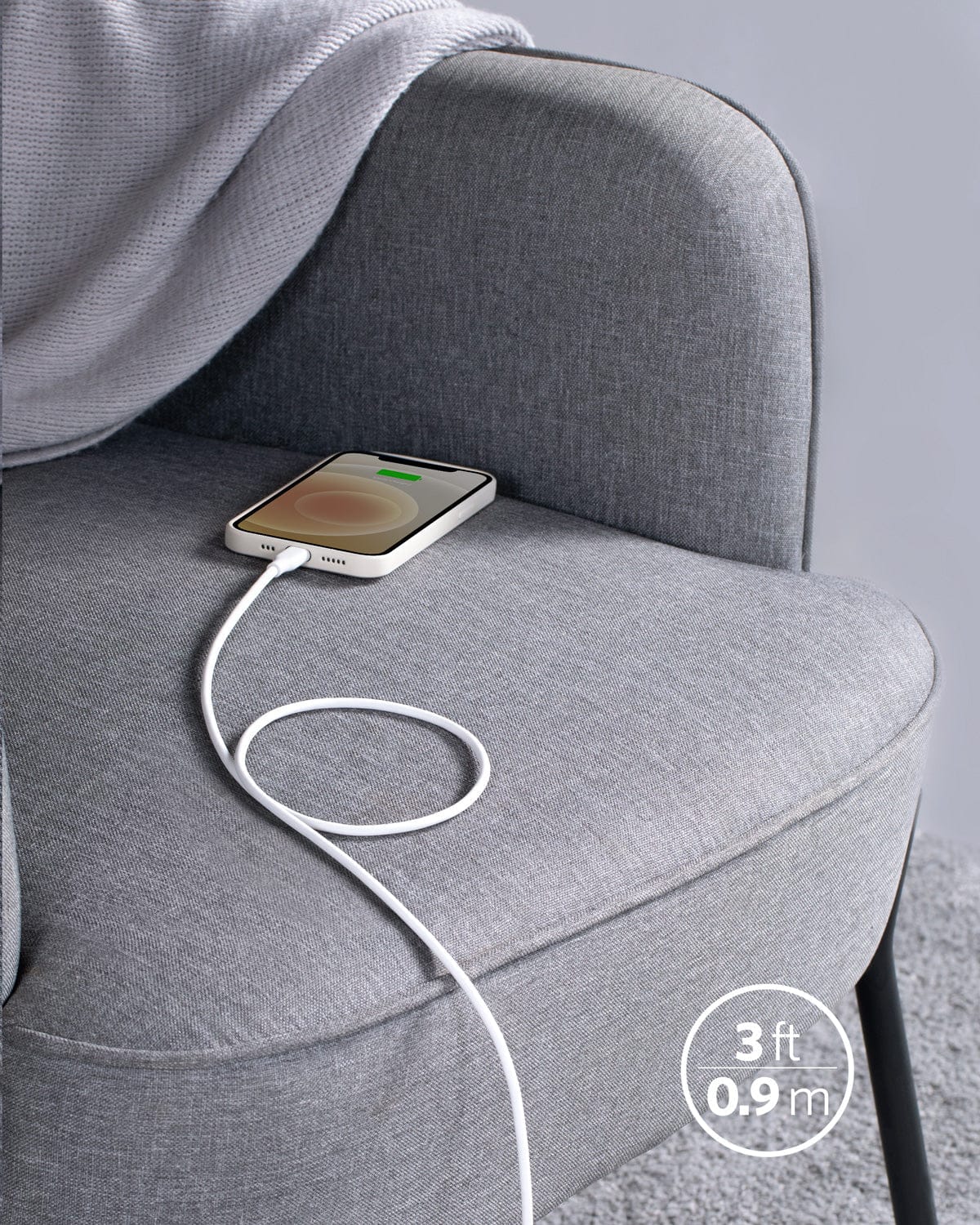 Anker <b>641</b> USB-C to Lightning Cable (Flow, 3 ft Silicone) - A-1 Thread Vault
