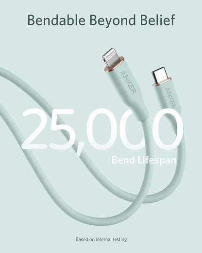 Anker <b>641</b> USB-C to Lightning Cable (Flow, 3 ft Silicone) - A-1 Thread Vault
