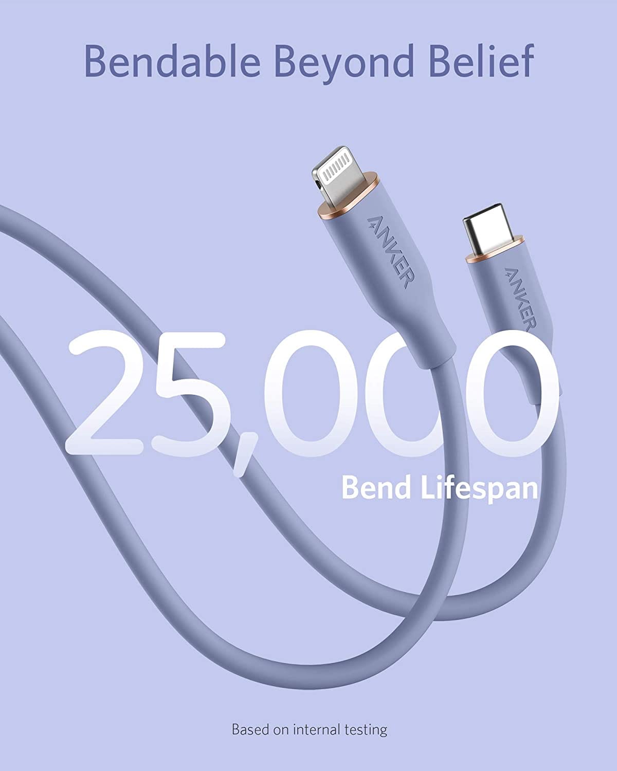 Anker <b>641</b> USB-C to Lightning Cable (Flow, 3 ft Silicone) - A-1 Thread Vault