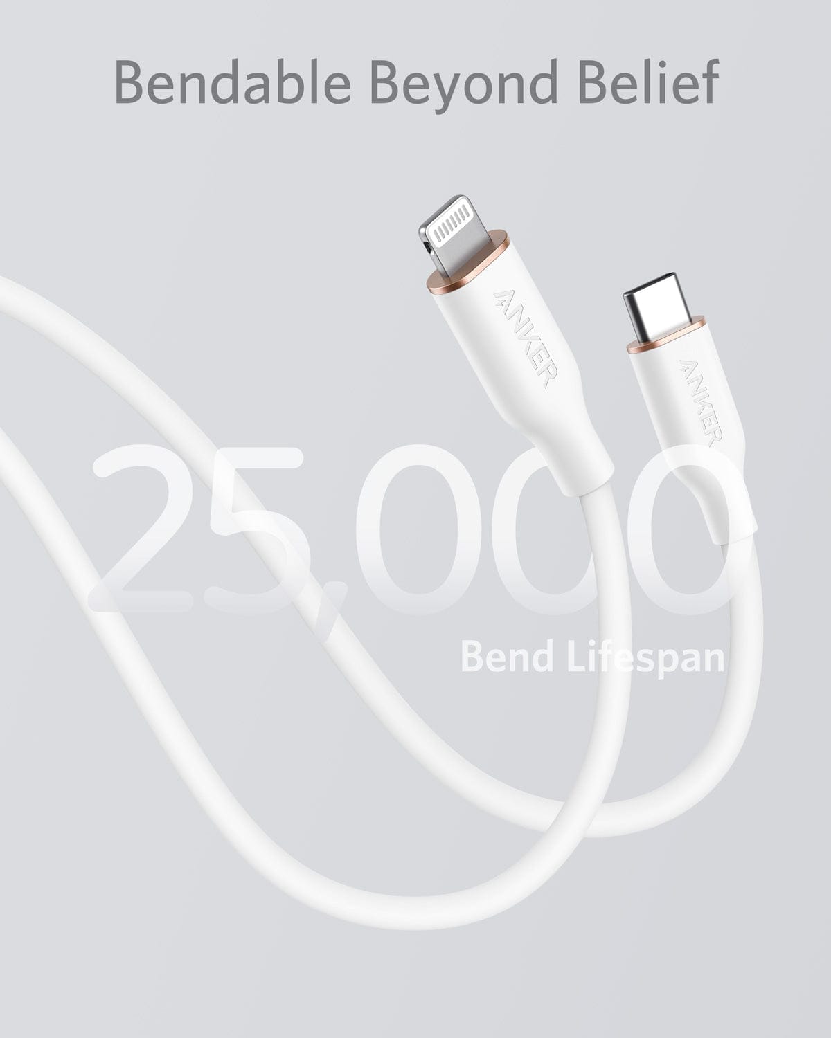 Anker <b>641</b> USB-C to Lightning Cable (Flow, 3 ft Silicone) - A-1 Thread Vault
