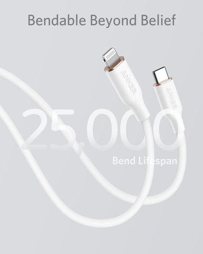 Anker <b>641</b> USB-C to Lightning Cable (Flow, 3 ft Silicone) - A-1 Thread Vault