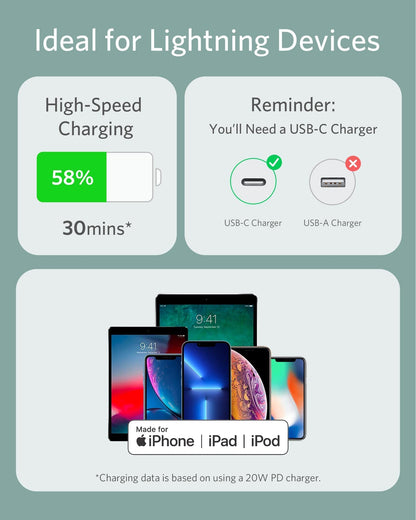 Anker <b>641</b> USB-C to Lightning Cable (Flow, Silicone) - A-1 Thread Vault