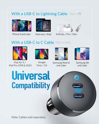 Anker <b>PowerDrive III</b> Duo USB-C Car Charger - A-1 Thread Vault
