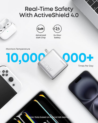 Anker Charger (140W, 4-Port, PD 3.1) with USB-C Cable - A-1 Thread Vault