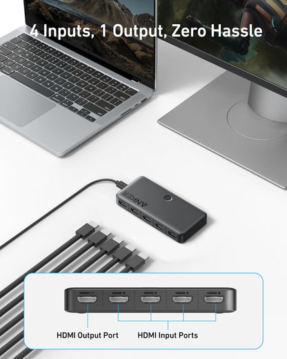 Anker HDMI Switch (4 in 1 Out, 4K HDMI) - A-1 Thread Vault