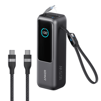 Anker Laptop Power Bank (25K, 165W, Built-In and Retractable Cables) - A-1 Thread Vault