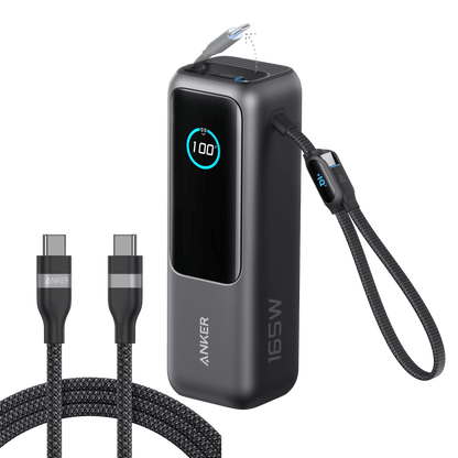 Anker Laptop Power Bank (25K, 165W, Built-In and Retractable Cables) - A-1 Thread Vault
