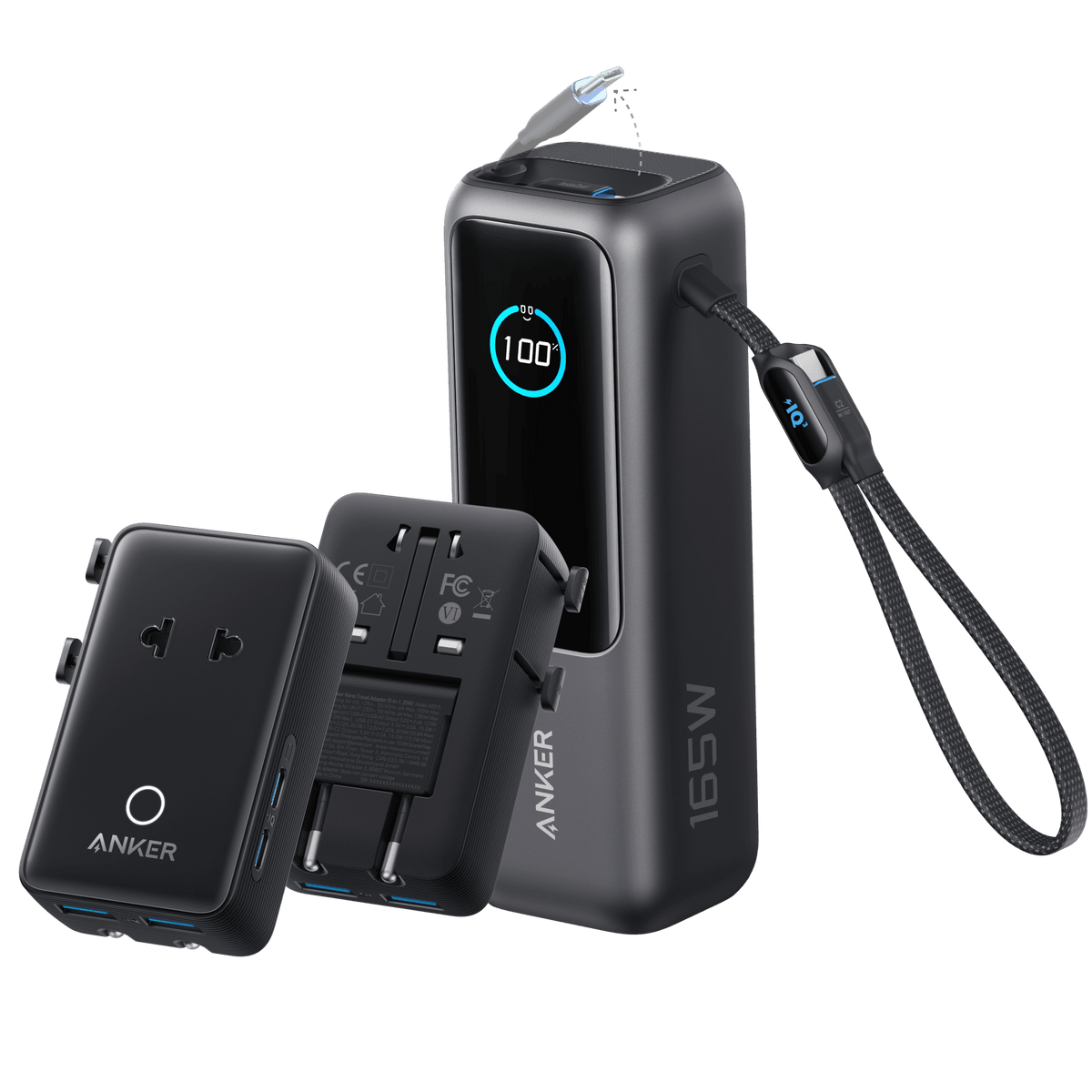 Anker Laptop Power Bank (25K, 165W, Built-In and Retractable Cables) - A-1 Thread Vault
