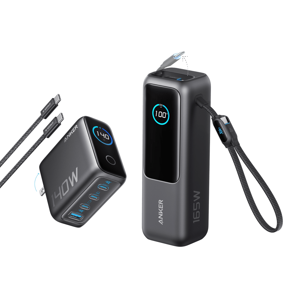 Anker Laptop Power Bank (25K, 165W, Built-In and Retractable Cables) - A-1 Thread Vault
