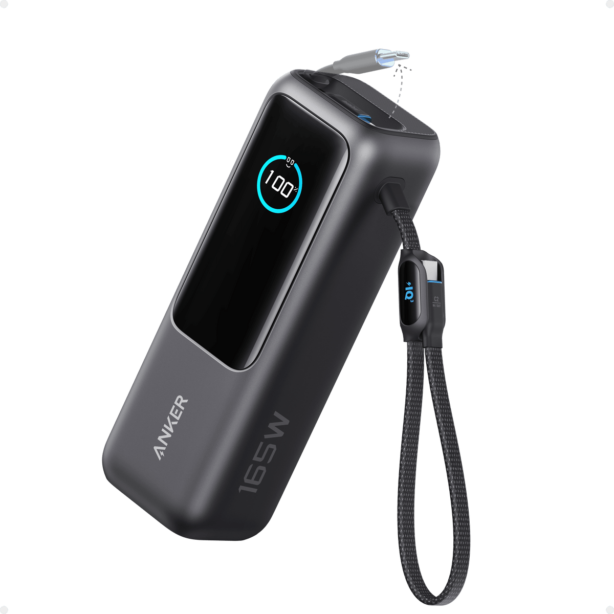 Anker Laptop Power Bank (25K, 165W, Built-In and Retractable Cables) - A-1 Thread Vault