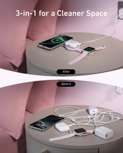 Anker MagGo Wireless Charging Station (3-in-1, Foldable Pad) - A-1 Thread Vault