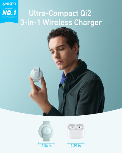 Anker MagGo Wireless Charging Station (3-in-1, Foldable Pad) - A-1 Thread Vault