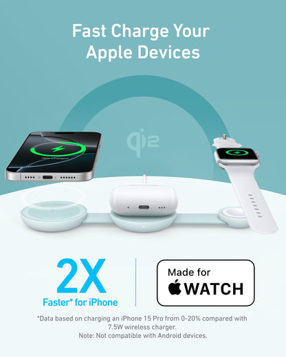 Anker MagGo Wireless Charging Station (3-in-1, Foldable Pad) - A-1 Thread Vault