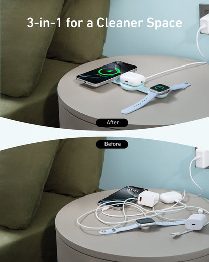 Anker MagGo Wireless Charging Station (3-in-1, Foldable Pad) - A-1 Thread Vault