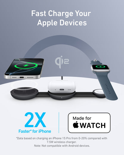 Anker MagGo Wireless Charging Station (3-in-1, Foldable Pad) - A-1 Thread Vault